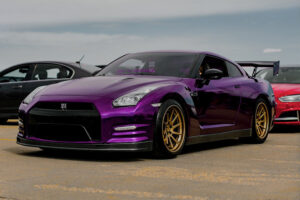 Purple modified Nissan GTR
