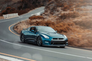 Blue Nissan GTR