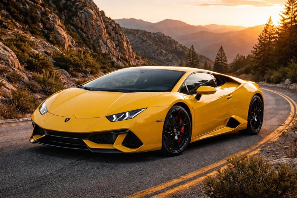 Yellow Lamborghini Huracan that has just had its yearly service