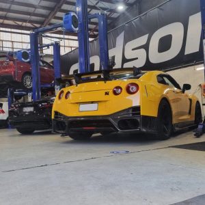 Yellow Nissan GTR